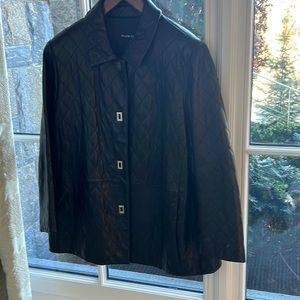 Ellen Tracy quilted leather jacket